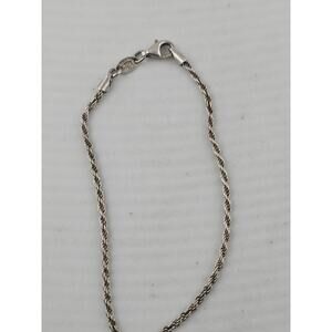 Ladies Dyadema 925 Sterling Silver Italy Vintage 7.25 " Rope Bracelet Petite